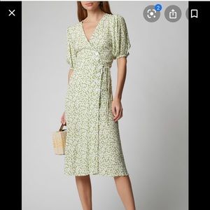 Faithfull the Brand Marta wrap midi dress, size XS